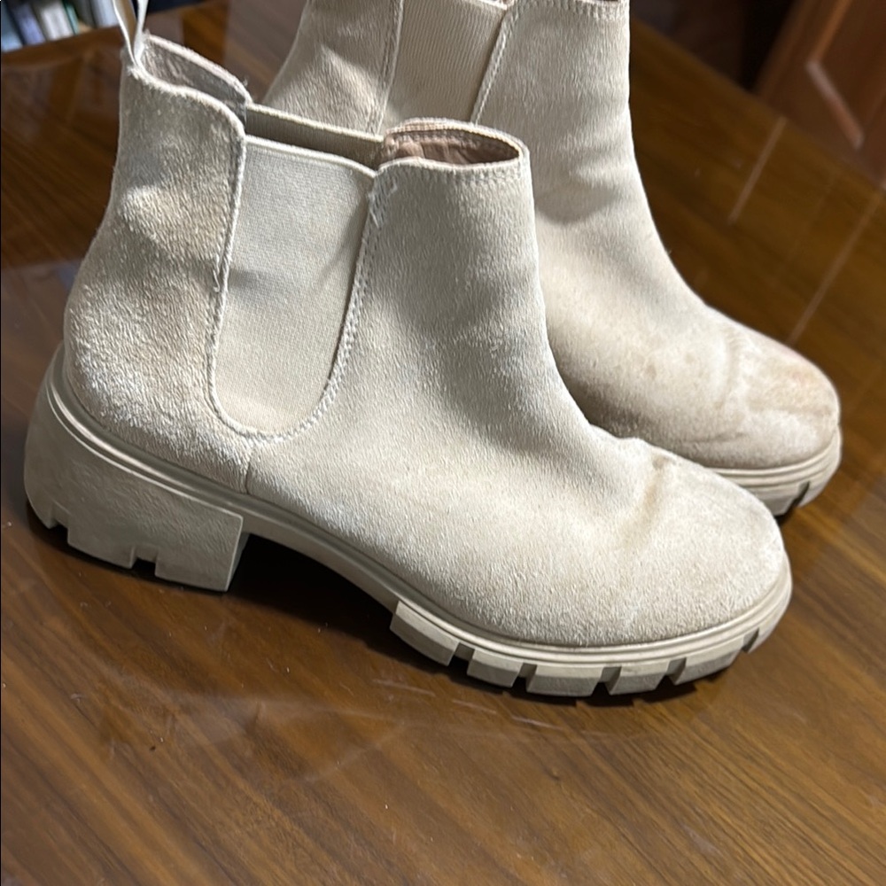 Women's Cream Ankle Boots